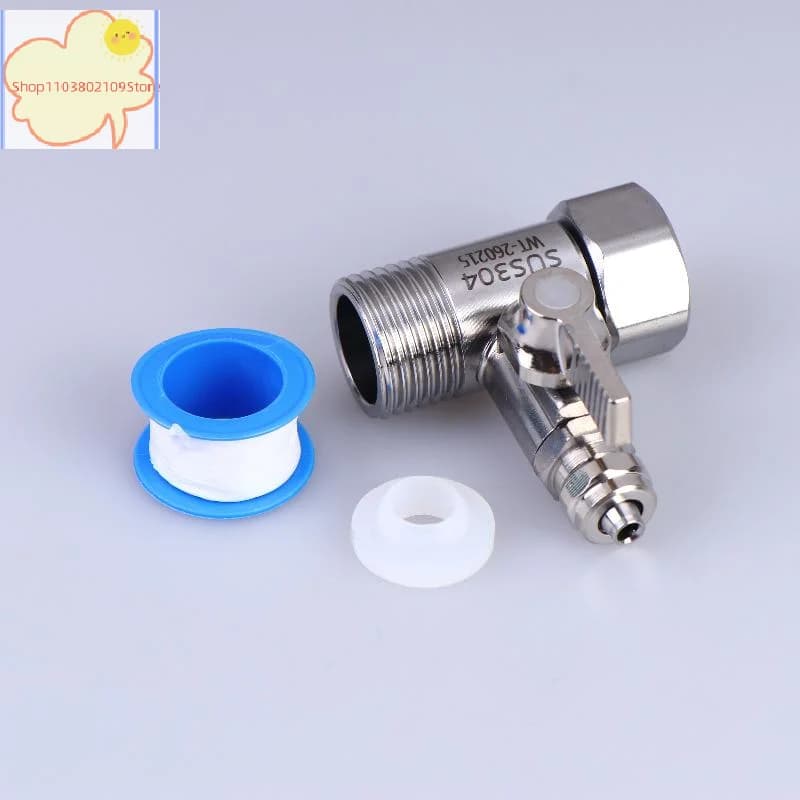 【HT】【HT】1 Ensemble de raccords en T pour conduites d'eau froide et chaude, accessoires domestiques, 1/2" à 1/4"3/8" avec robinet d'arrêt à bille, adaptateur d'alimentation en eau pour osmose inverse