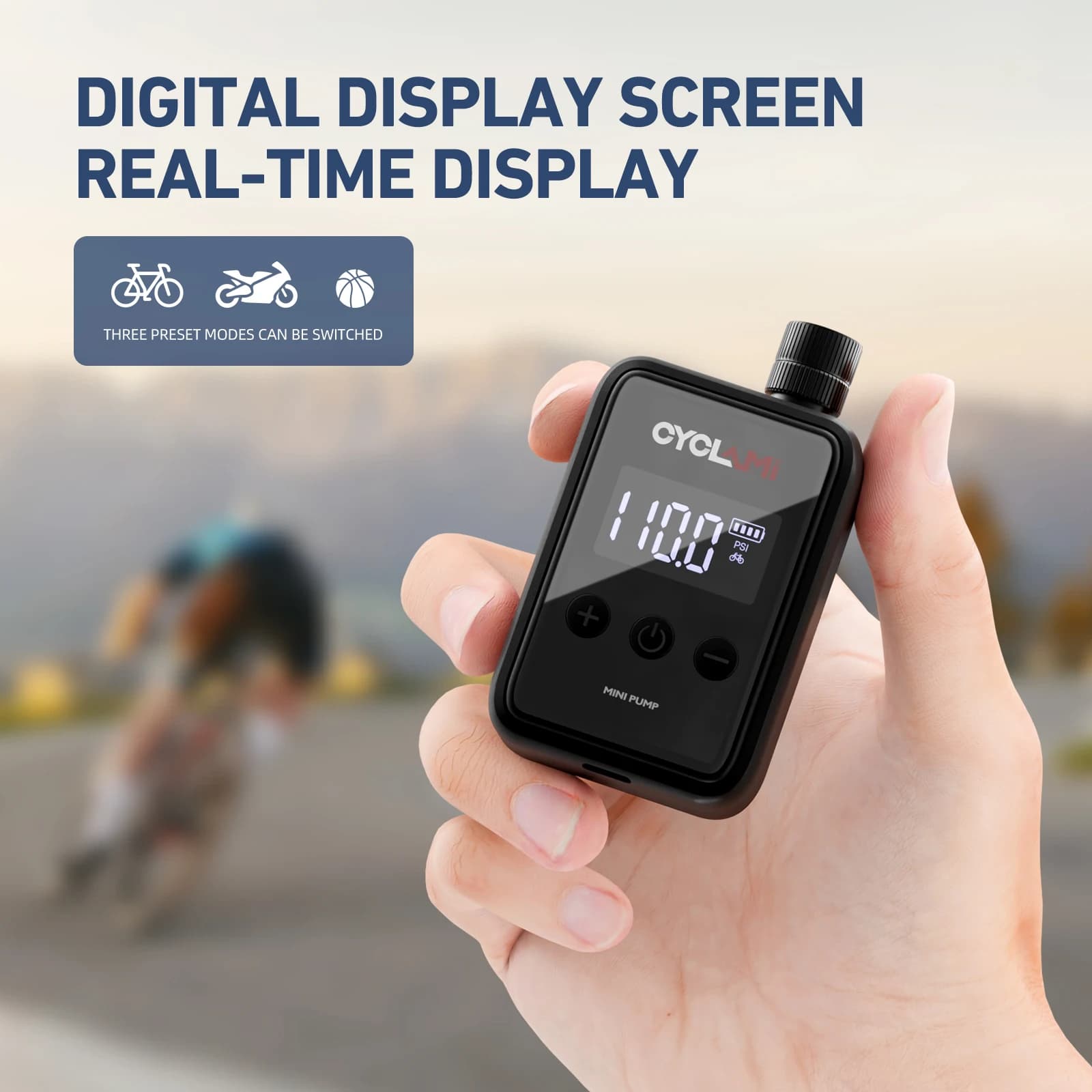150psi, Pompe à Air électrique Portable pour vélo de poche, Valve Schrader Presta, MINI compresseur rapide et Rechargeable, gonfleur de pneus,  CYCLAMI HW125, Pompe électrique, Pompe à vélo, Pompe à a