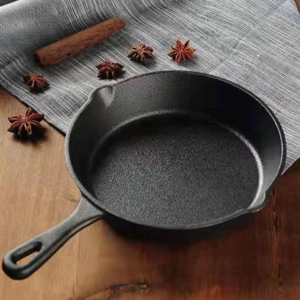 Poêles en fonte rondes réutilisables, poêles à frire, plaques de cuisson, poêles à œufs, adaptées aux cuisinières d'intérieur et d'extérieur, aux grils, pour la cuisine domestique