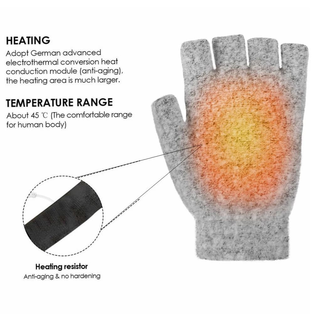 Gants chauffants électriques chauffe-mains mitaines chauffantes rechargeables USB réutilisables hiver chaud chauffage ordinateur portable pour femmes hommes