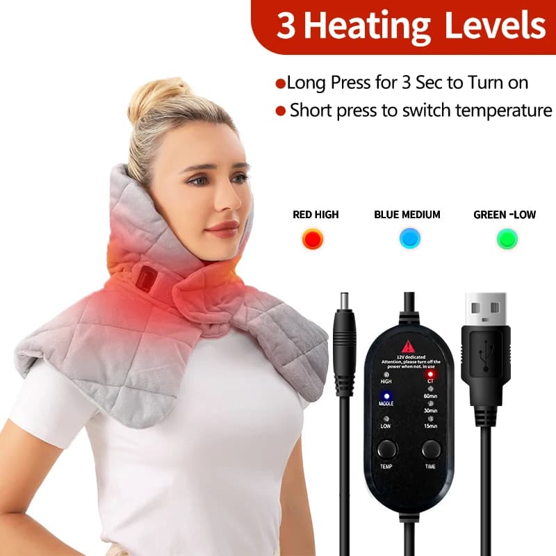 Enveloppe chauffante électrique pour les épaules, soulage la fatigue, chaleur pour les épaules et le cou, détente à domicile, 3 modes, protection bien-être