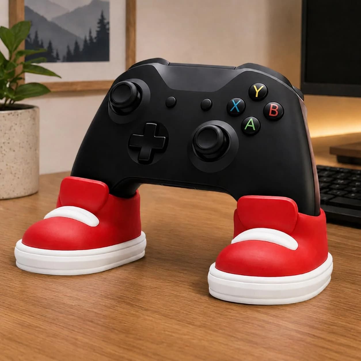Support de manette de jeu amusant - Support coloré en forme de chaussure, compatible avec les manettes PS4, PS5, Xbox, décoration de bureau