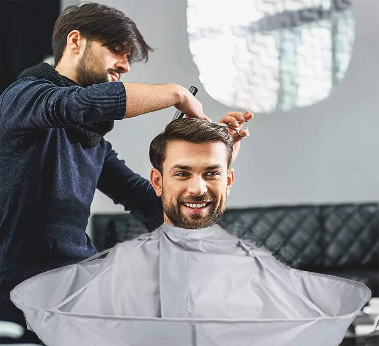 Cape de coupe de cheveux Cape de coupe de cheveux Cape de barbier capteur de cheveux Cape de cheveux outils de coupe de cheveux parapluie Cape de Salon de coiffure