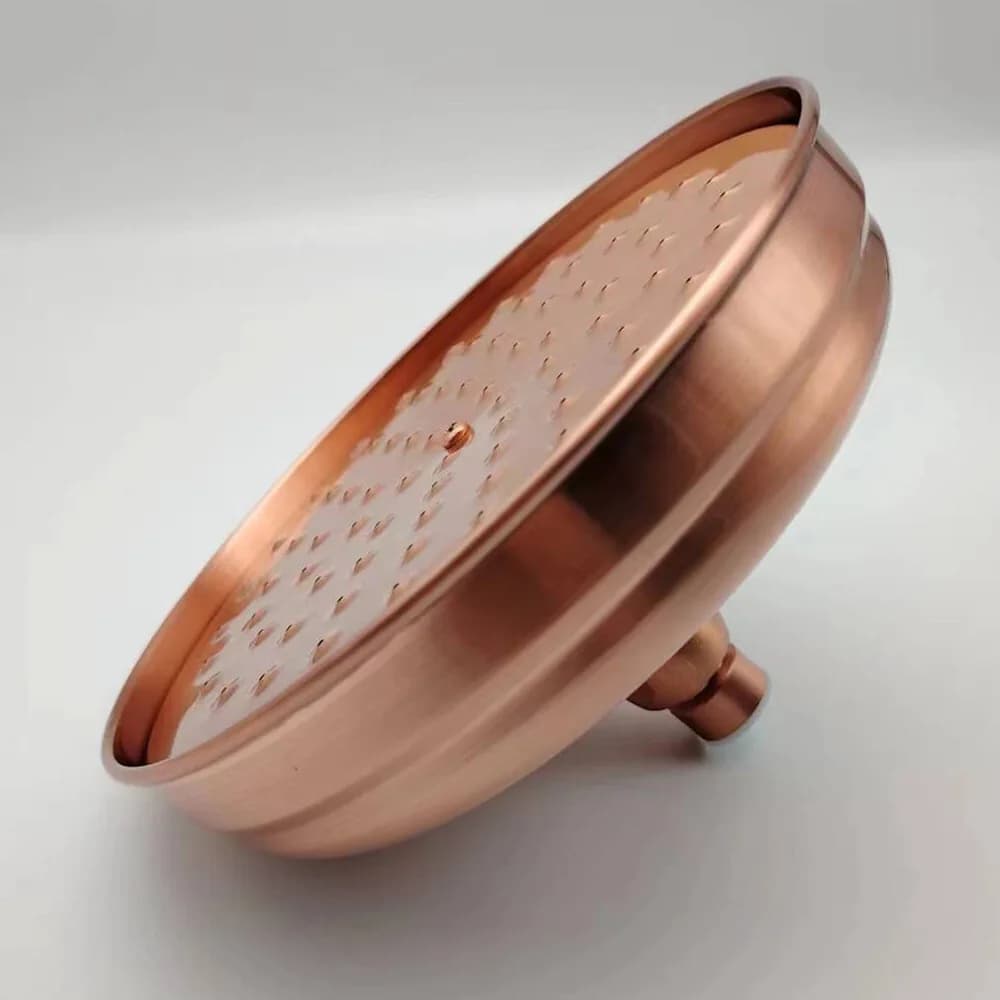 Pommeau de douche rond de 8 pouces, pomme de douche à main en cuivre rouge Antique, support de douch