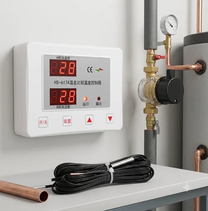 HS-617A Thermostat solaire stable à différence de température, contrôleur automatique de circulation