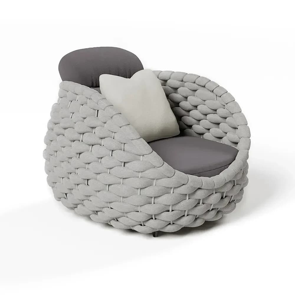 Coussin imperméable pour terrasse d'extérieur, corde confortable, tissage en osier et rotin, meubles