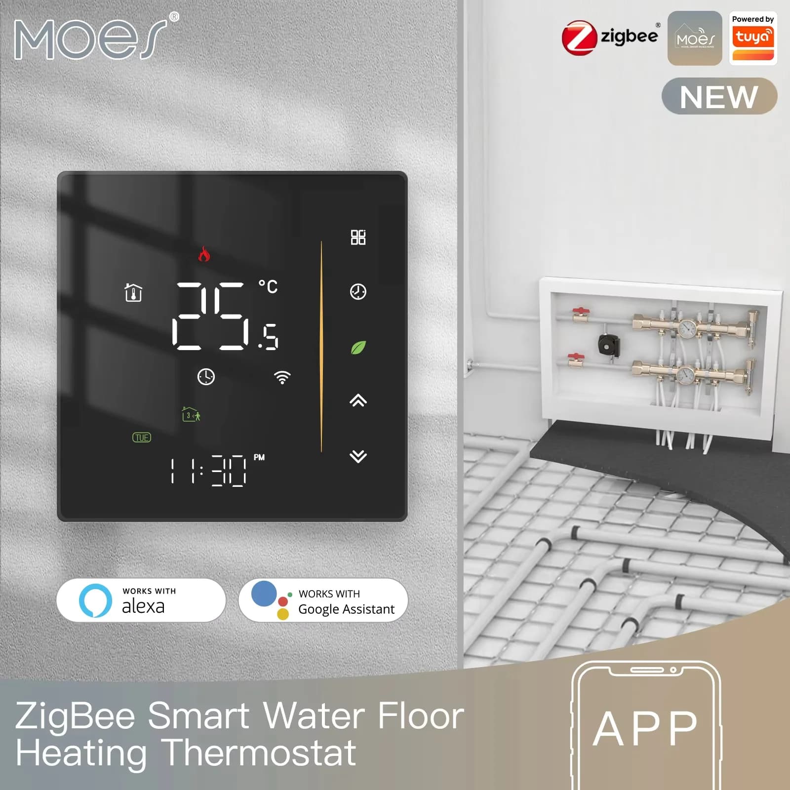 Nouveau thermostat Zigbee, contrôleur de température ambiante pour chauffage au sol (eau/électricité