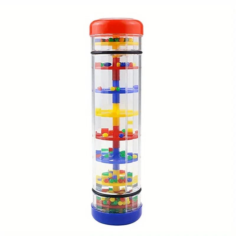1 pièce Rain Stick Rainmaker, tube sonore à agiter à la main avec clochettes, instrument de percussi