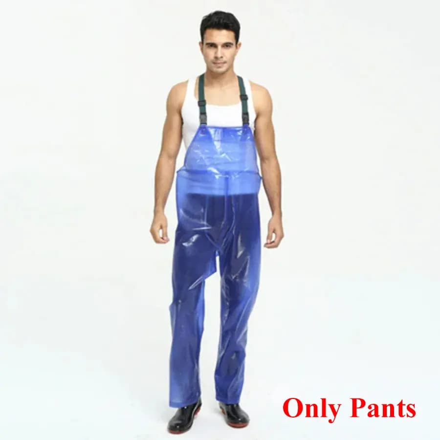 Hommes manteau de pluie veste imperméable combinaison Transparent imperméable PVC épais pantalon de