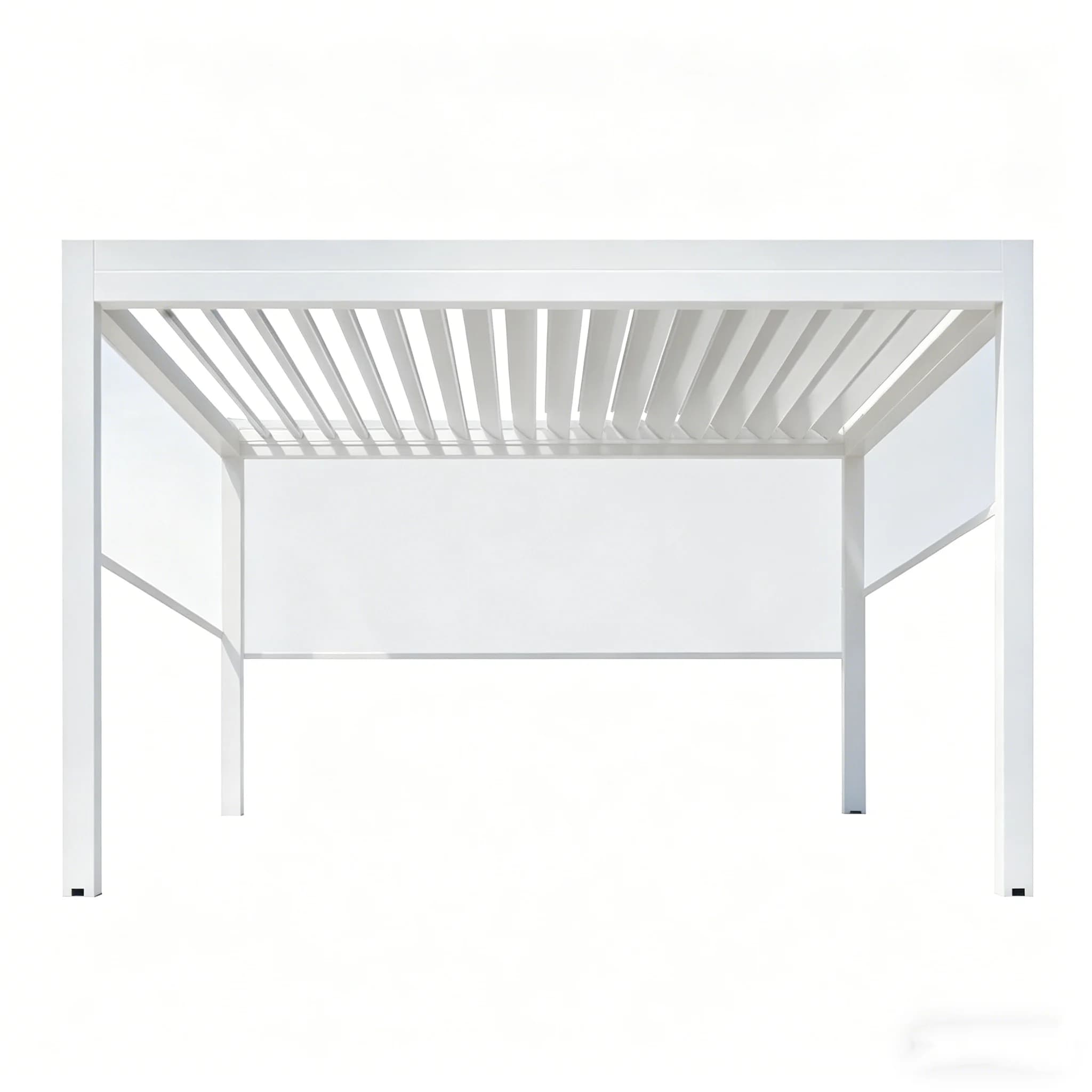 Pergola bioclimatique avec lames orientables, structure extérieure idéale pour patio, cour et jardin
