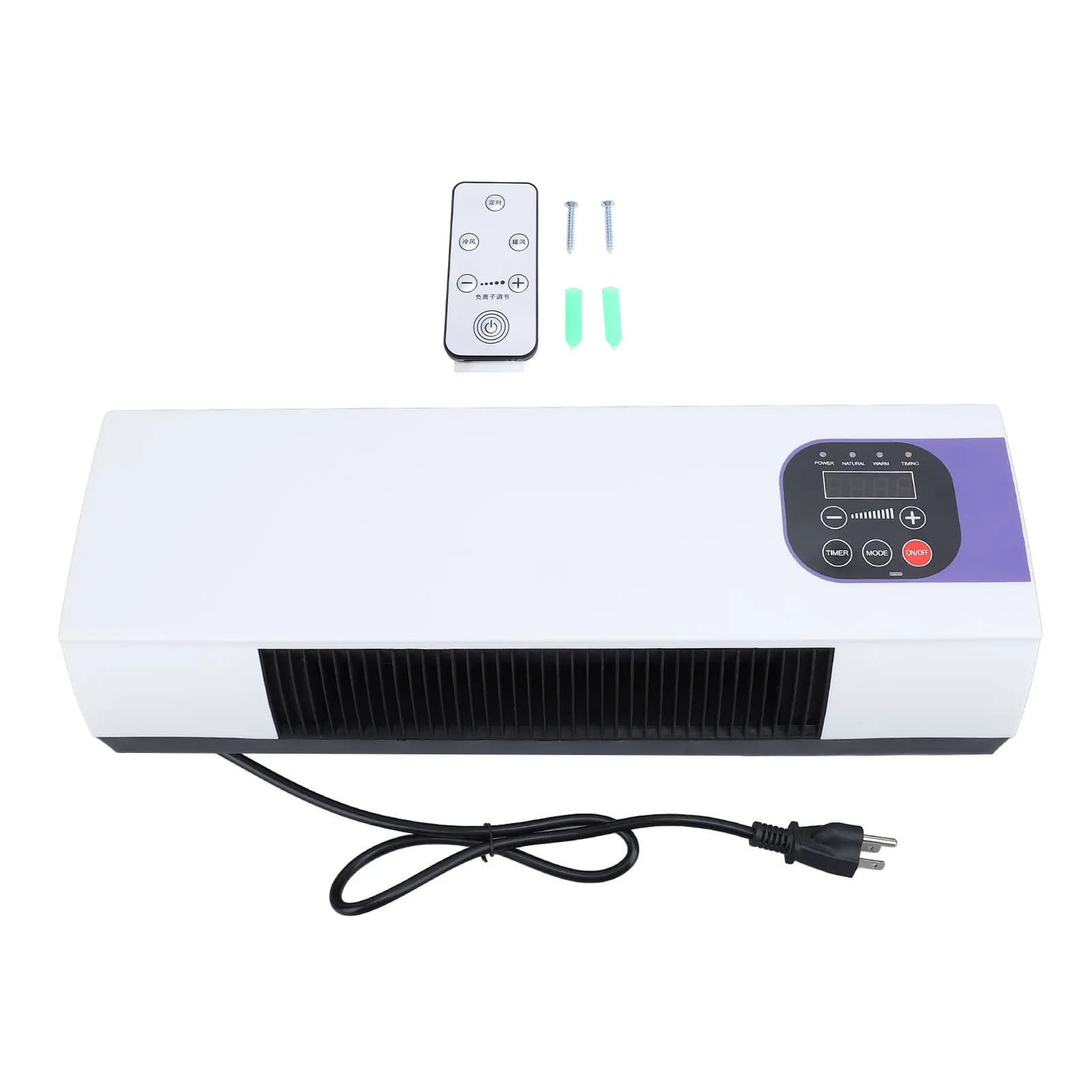 Machine de chauffage murale électrique avec télécommande, sécurité, économie d'espace, nature, vent