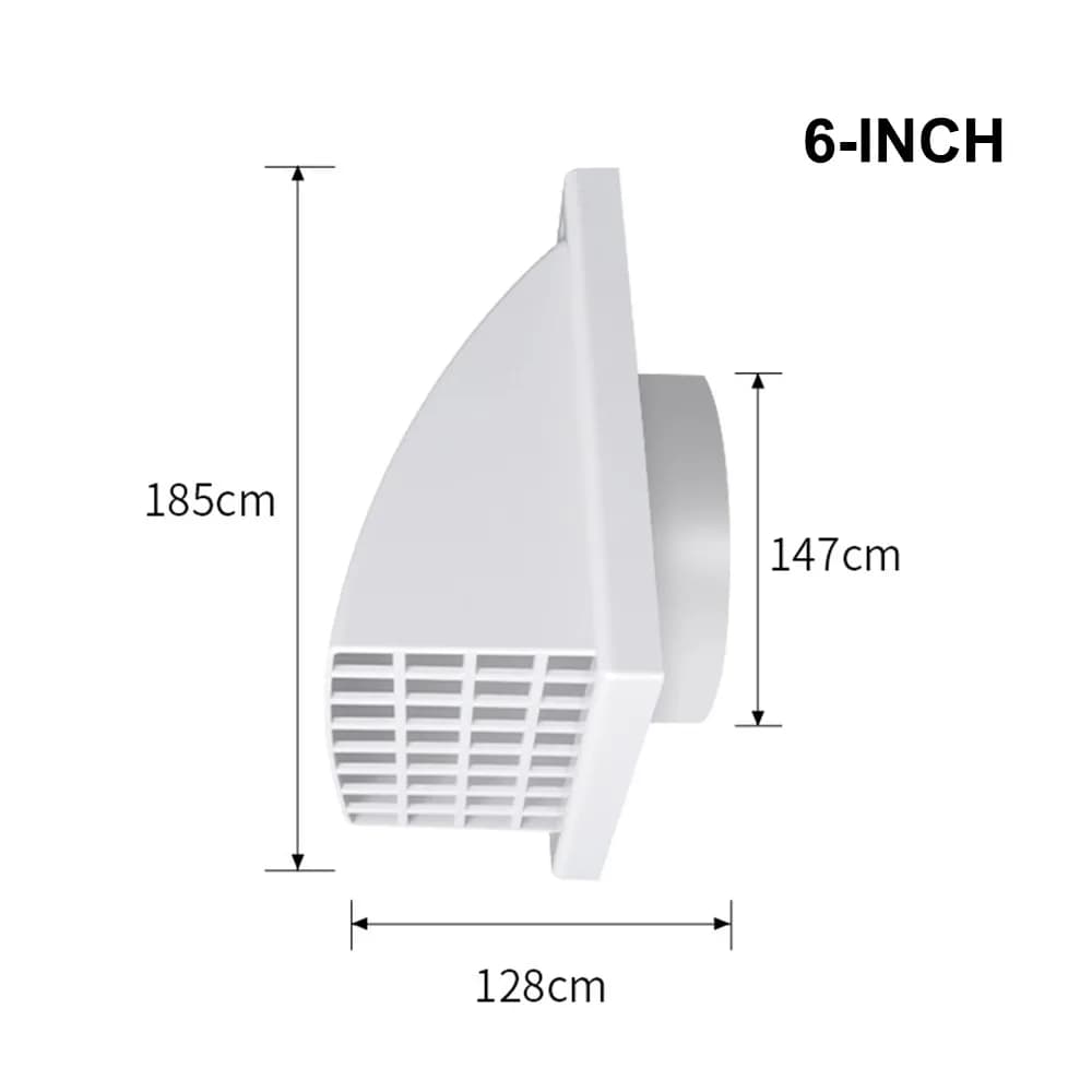 Grille de ventilation murale extérieure en ABS, design anti-pluie avec valve, pour conduit de hotte