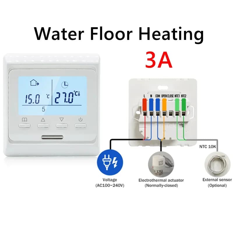 Thermostat de chauffage électrique par le sol WiFi 220V 16A programmable, contrôleur de température