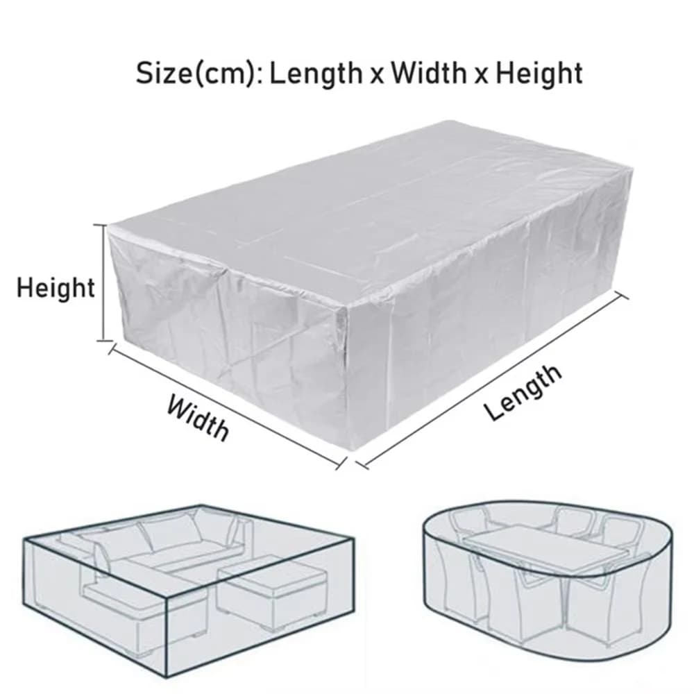 Housse de protection pour meubles de jardin, imperméable et coupe-vent, en tissu Oxford Uv 210D, pou