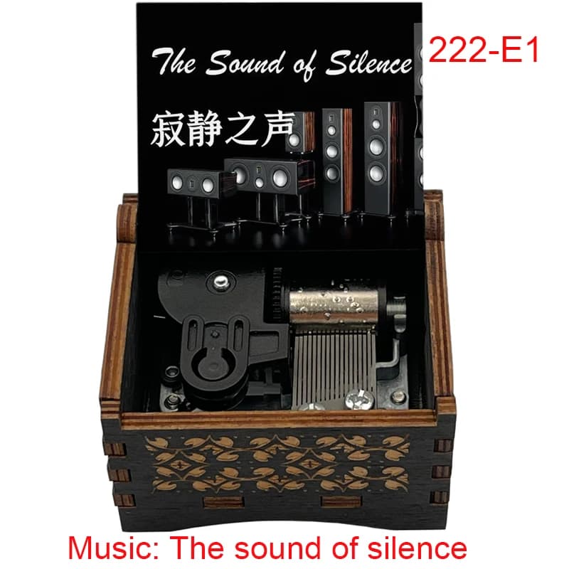 Boîte à musique à remonter en bois, le son du Silence, célèbre mélodie, cadeau Musical spécial pour