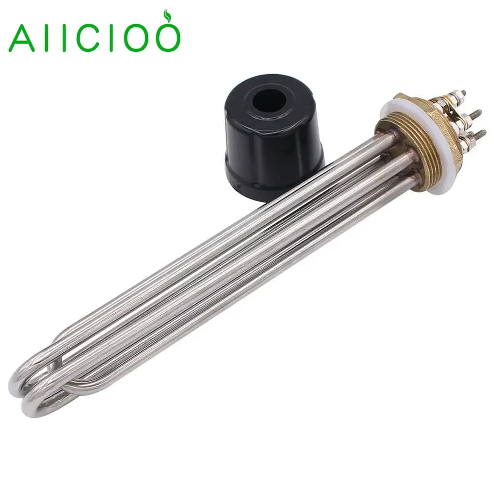 Élément chauffant AIICIOO 220V/380V, chauffe-eau immergé DN32/DN40, chauffe-eau de piscine SUS304, 3