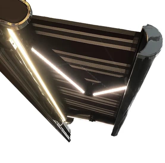 Auvent rétractable motorisé à Cassette complète en aluminium, avec lumière LED, Design de luxe moder