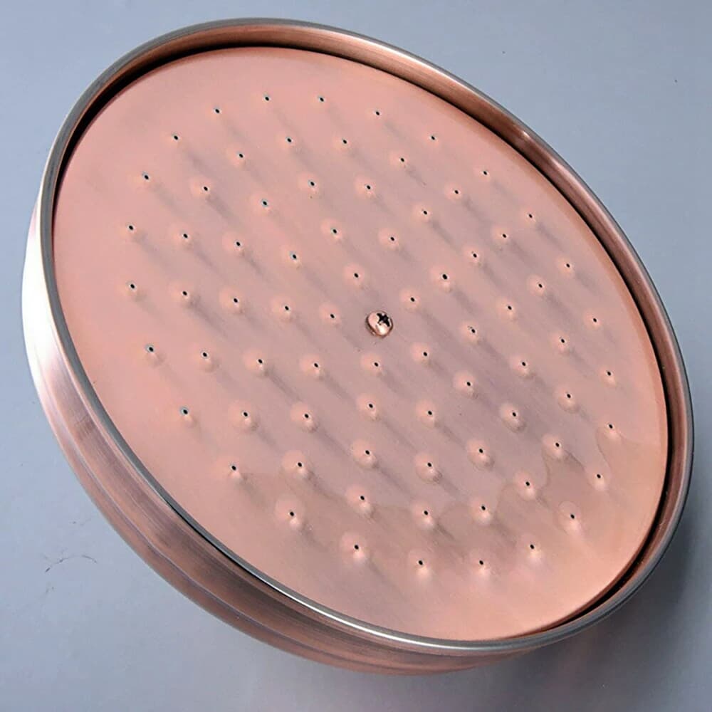 Pommeau de douche rond de 8 pouces, pomme de douche à main en cuivre rouge Antique, support de douche à main, douche murale, accessoires de salle de bains à domicile