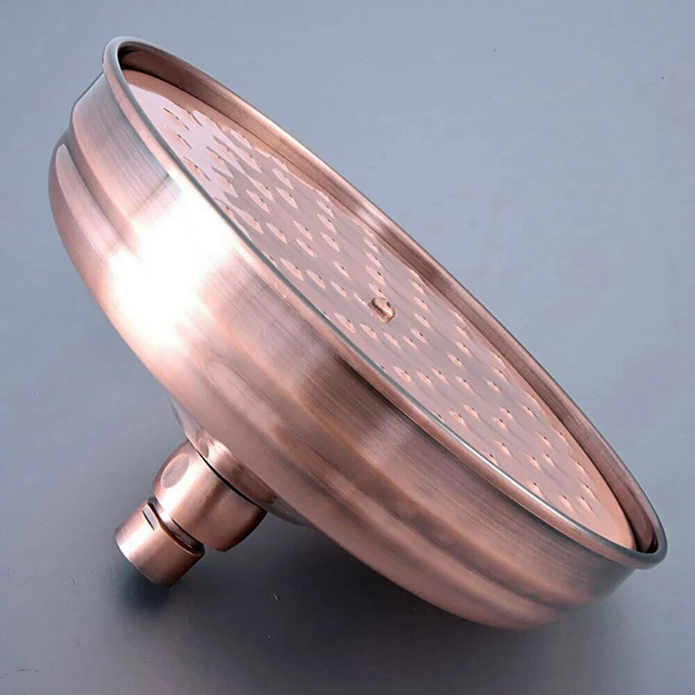 Pommeau de douche rond de 8 pouces, pomme de douche à main en cuivre rouge Antique, support de douche à main, douche murale, accessoires de salle de bains à domicile