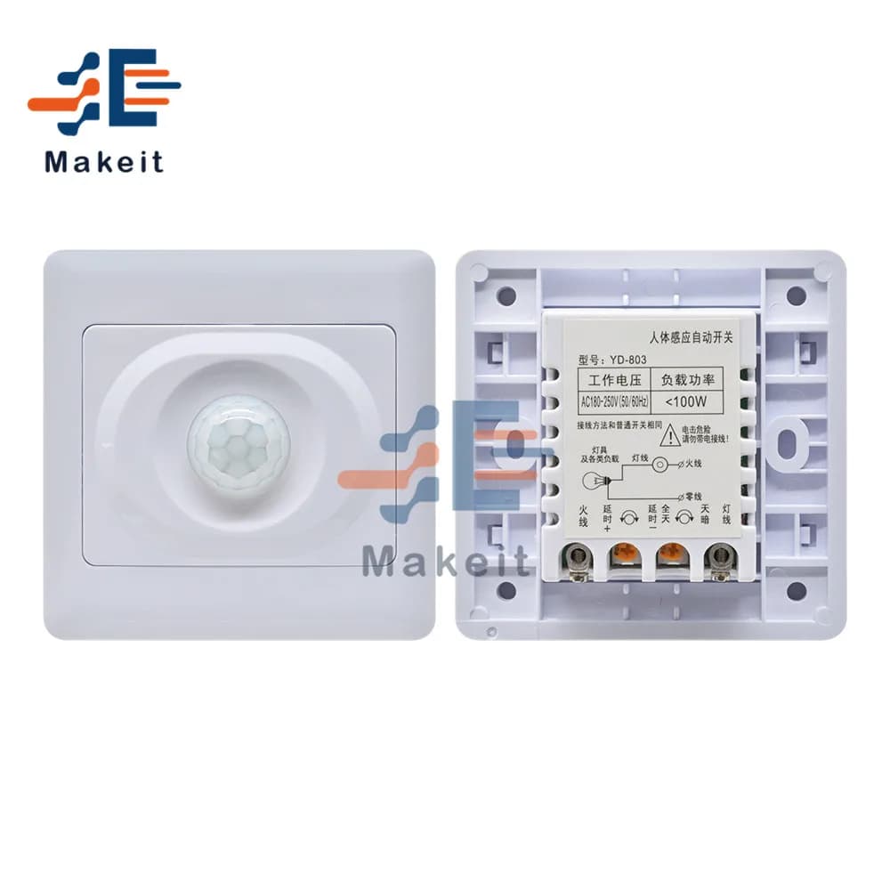 Commutateur de capteur de mouvement infrarouge PIR, détecteur de mouvement du corps humain IR, lumière de retard intelligente, interrupteur de commande marche et arrêt, technologie, AC 110V, 220V