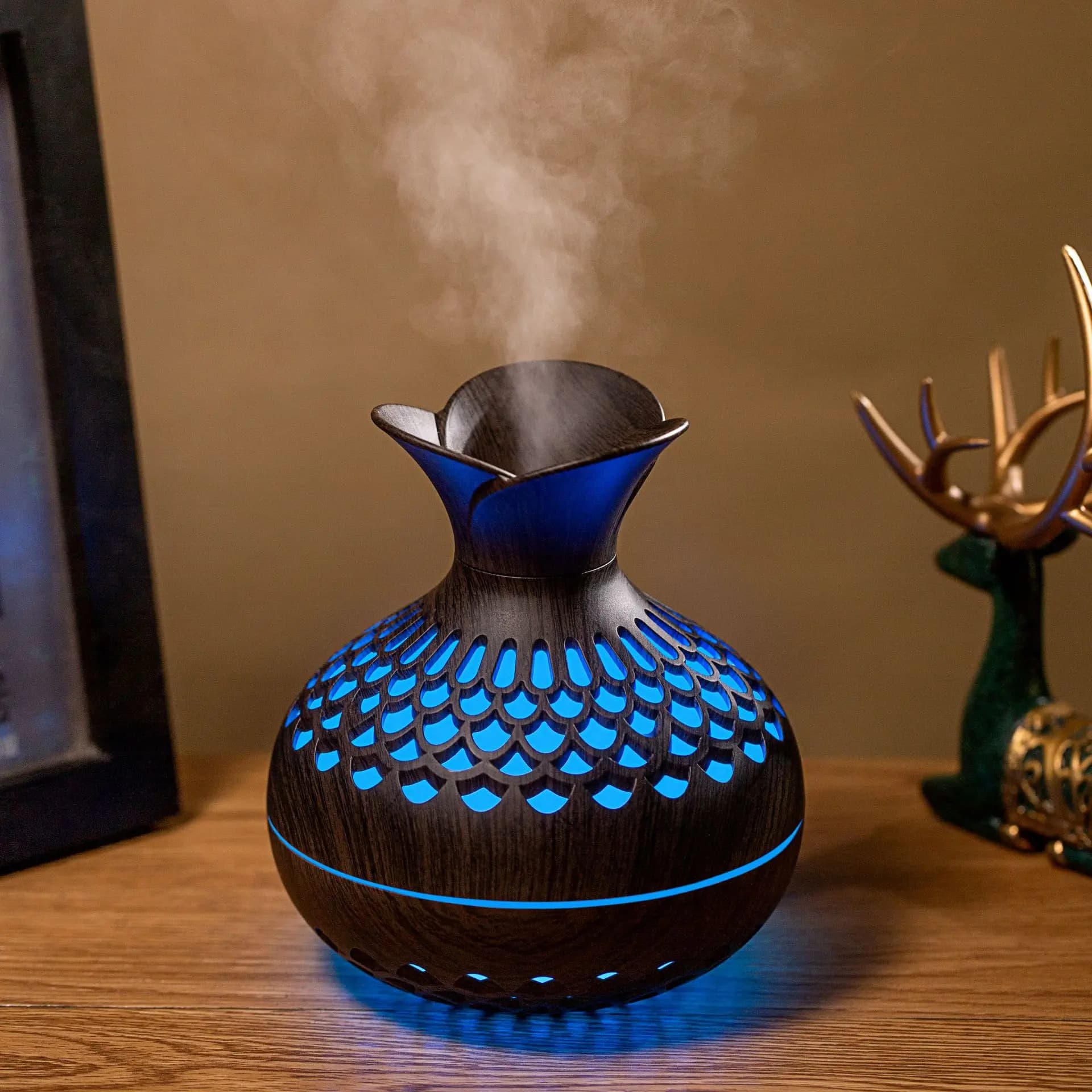 Humidificateur à Grain de bois 300ml, diffuseur d'arôme USB, atomiseur, humidificateur domestique, Instrument hydratant, humidificateur de bureau