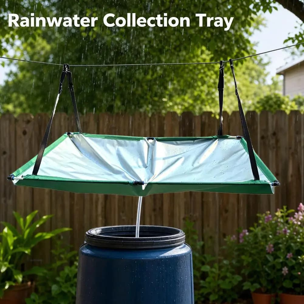 Collecteur d'eau de pluie pour jardin, tapis de récupération d'eau avec tuyau, filtre attrape-pluie pour pelouse, extérieur, jardin, balcon, camping