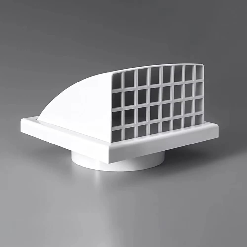 Grille de ventilation extérieure en ABS avec protection contre la pluie et couvercle d'évacuation à valve