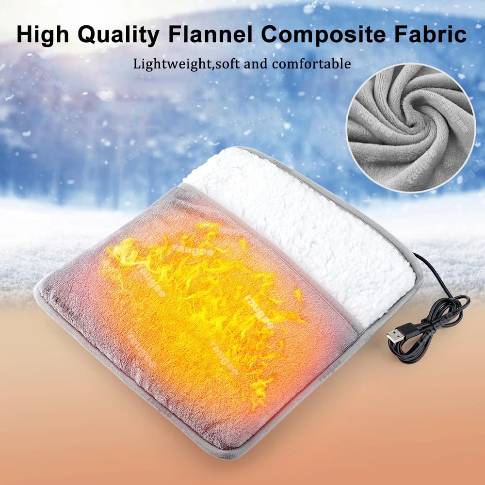 Chauffe-pieds USB chauffe-pieds électrique coussin chauffant chauffage rapide doux en peluche chauffe-pieds électrique pour la maison chauffe-pieds chauffant