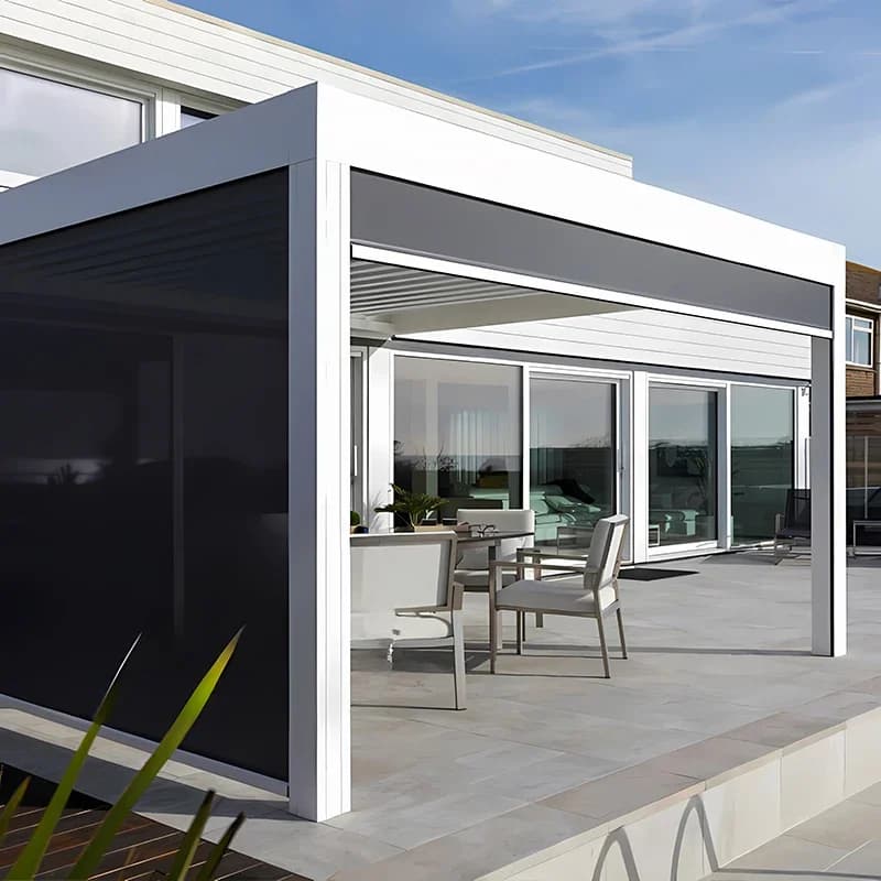 Pare-soleil électrique résistant au vent: auvent de cour et terrasse de villa
