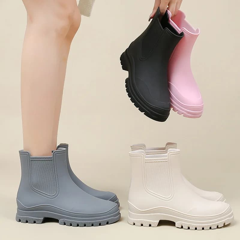 Bottines de pluie antidérapantes pour femmes, chaussures de pêche, de jardin, en caoutchouc, imperméables, Chelsea