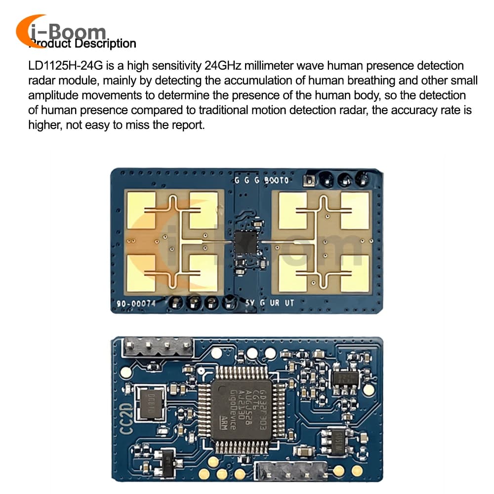 Capteur Lidar Capteur de corps Tech Détection de mouvement Radar Micro-ondes Présence humaine Détection pour Smart Home HLK-LD1125H-24G
