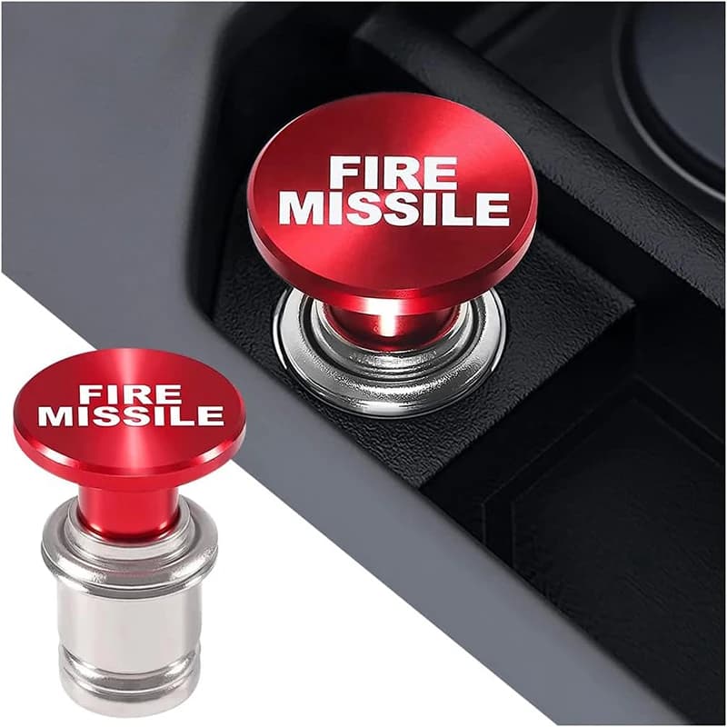 Allume-cigare de voiture Fire Missile, allume-cigare de véhicule en alliage d'aluminium Pop-Out, cigarette automatique à bouton-poussoir 12V pour SUV