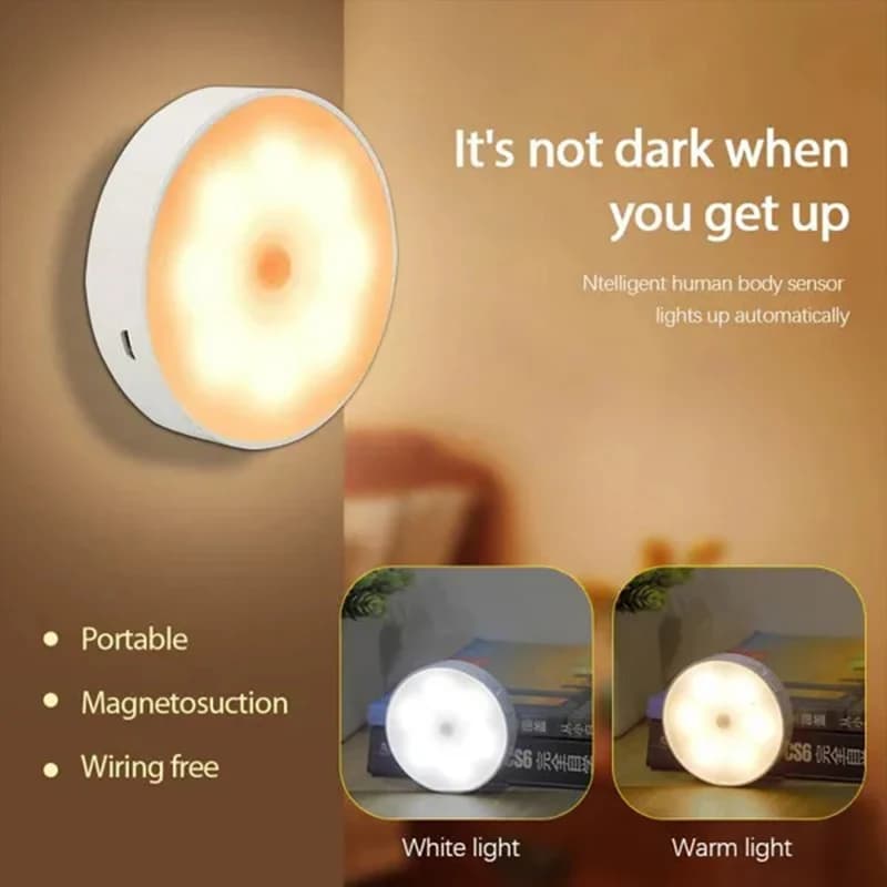 Veilleuse LED à capteur de mouvement PIR, aste par USB, lampe sans fil pour armoire de cuisine, lampe de garde-robe, lumière de Cisco d'escalier