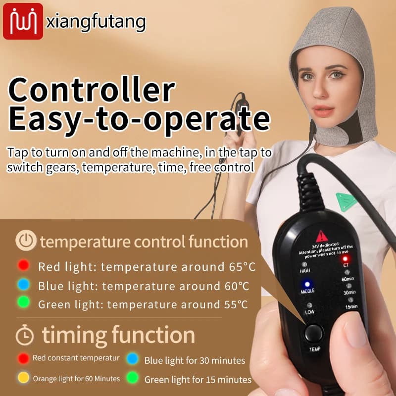Bonnet chauffant électrique pour le bien-être, relaxation de la tête et du cou, soulagement de la fatigue, 3 modes, loisirs à domicile, chaleur hivernale
