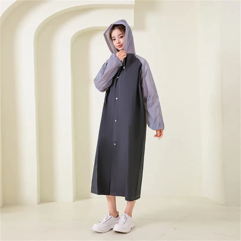 Poncho d'extérieur épais pour adultes, Long à capuche, pour hommes et femmes, veste imperméable, voyage, Camping, pêche R