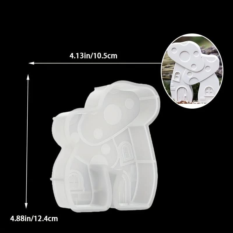 Moule de maison de champignon-bonjour de champignon mignon avec portes et fenêtres, pour résine, époxy, artisanat en Silicone-bijoux de bricolage, décoration de jardin,