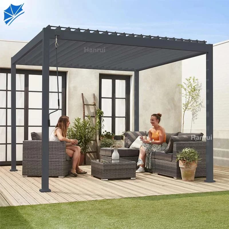 Pergola bioclimatique en aluminium sur mesure 6x4 pour extérieur