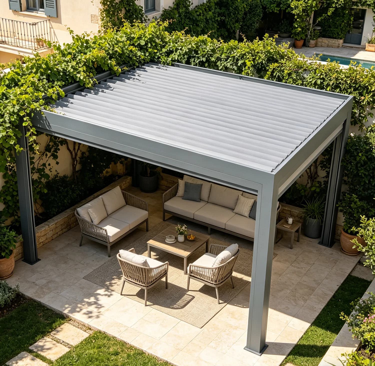 Pergola rétractable, aluminium robuste