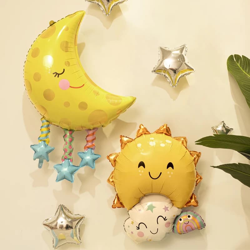 Ballons en aluminium arc-en-ciel de nuages de dessin animé, décor de fête d'anniversaire, ballons à air pour enfants, ballon à hélium de grande taille, accessoires de décoration de festival en plein a