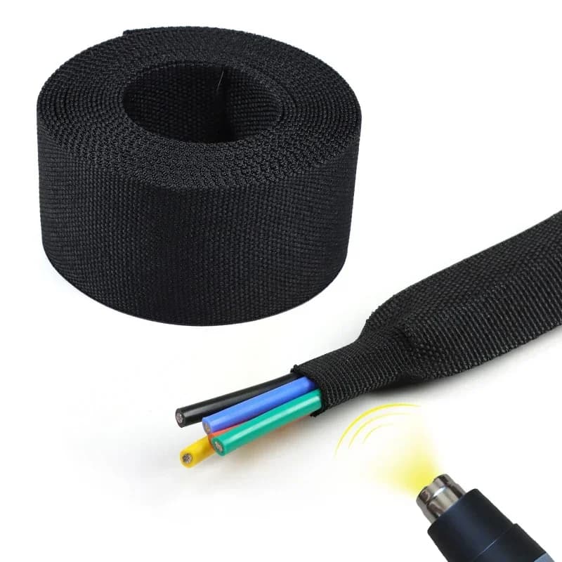 Manchon de câble tressé thermorétractable, ID 6 ~ 100mm, isolation ignifuge, gaine d'enveloppe de fil, Protection PET, organisateur de ligne automatique