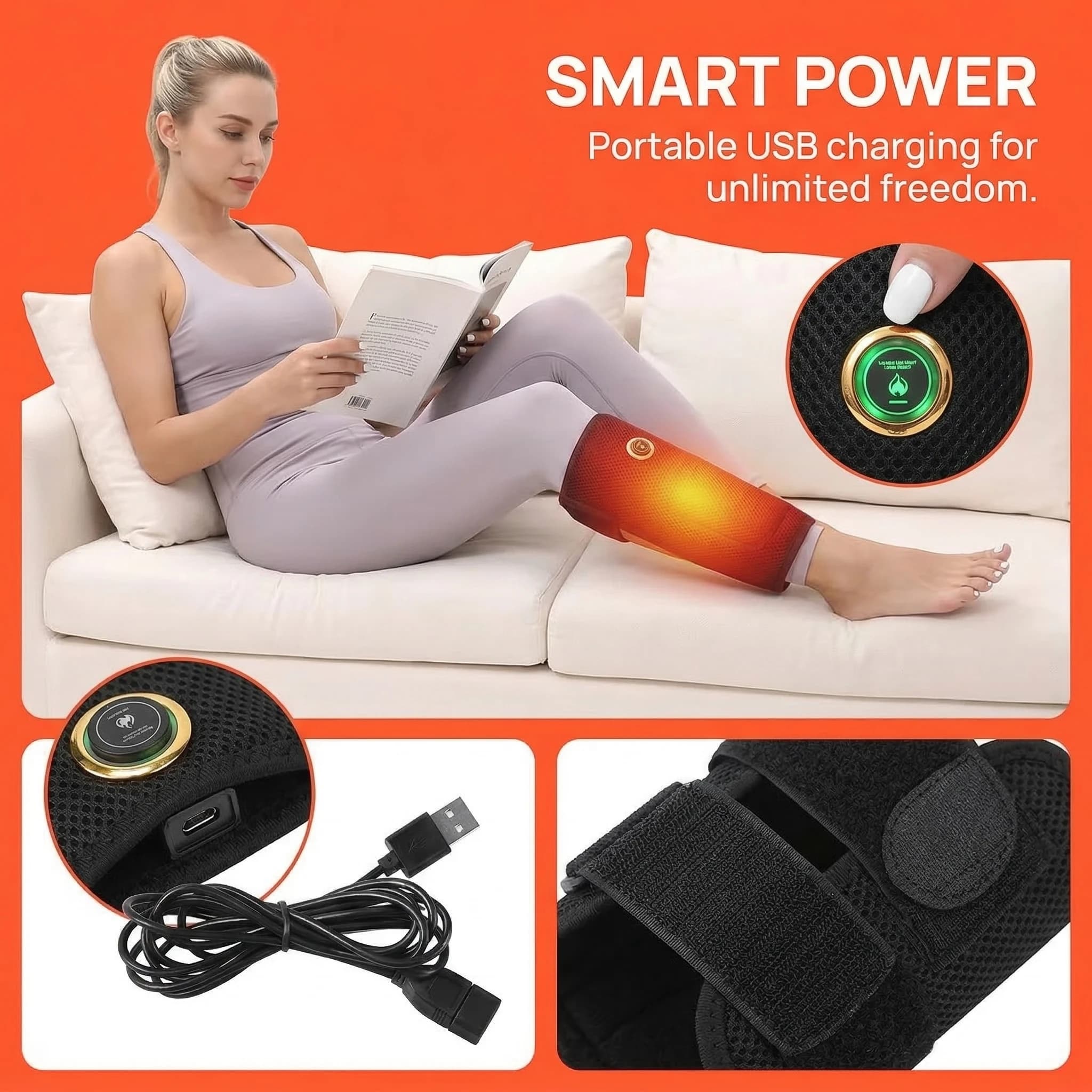 Chauffage des mollets, 3 Modes, Airbag électrique, Compression des jambes, chauffage des pieds, relaxation musculaire, Circulation sanguine, Massage des pieds