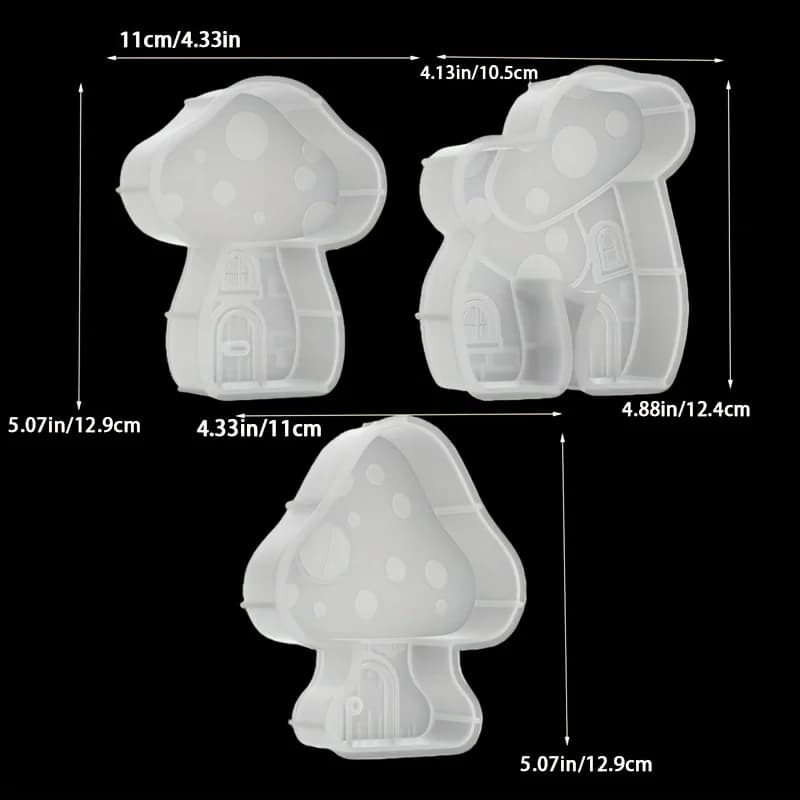 Moule de maison de champignon-bonjour de champignon mignon avec portes et fenêtres, pour résine, époxy, artisanat en Silicone-bijoux de bricolage, décoration de jardin,