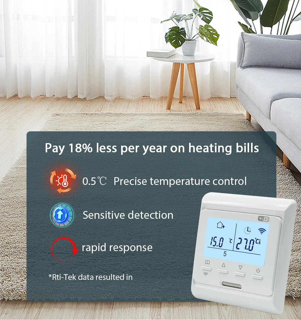 Thermostat de chauffage électrique par le sol WiFi 220V 16A programmable, contrôleur de température au sol, application de contrôle à distance
