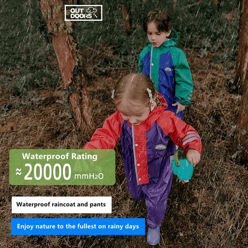 Imperméable pour enfants, combinaison imperméable à capuche pour garçons et filles, design créatif de dessin animé, vêtements de pluie et pantalons pour enfants de 1 à 10 ans