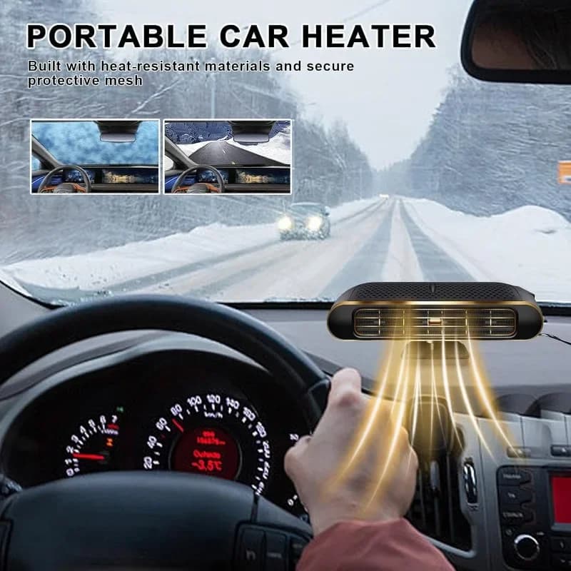 Chauffage de voiture Portable 12V 150W, ventilateur de chauffage électrique, dégivreur Rechargeable pour pare-brise, tableau de bord, berlines automobiles SUV