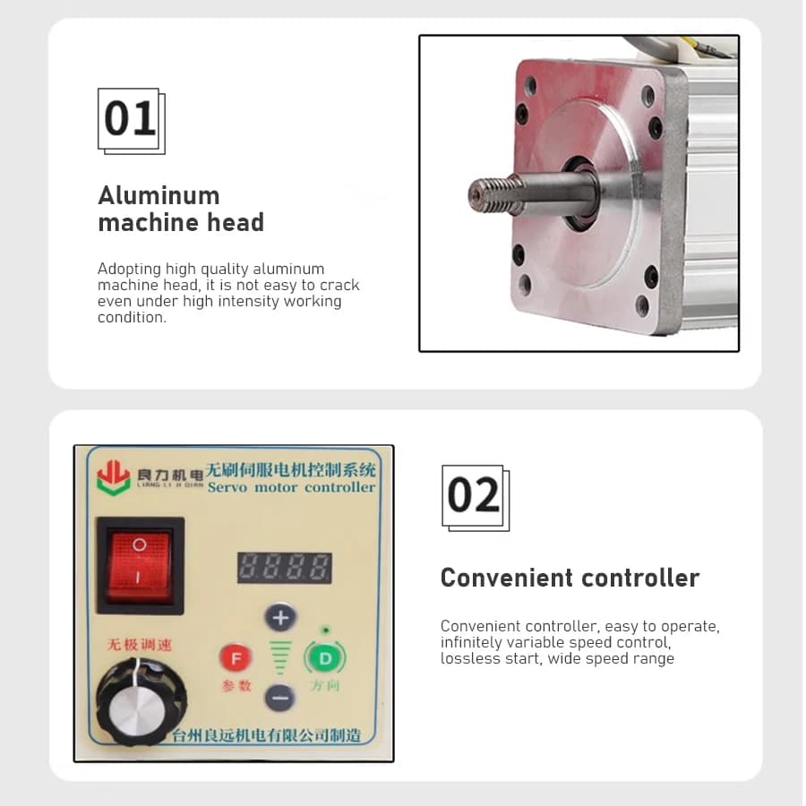 Kit de moteur servo sans balais 550W-2200W, moteur servo à couple élevé tout en cuivre avec contrôleur de vitesse numérique pour équipement industriel
