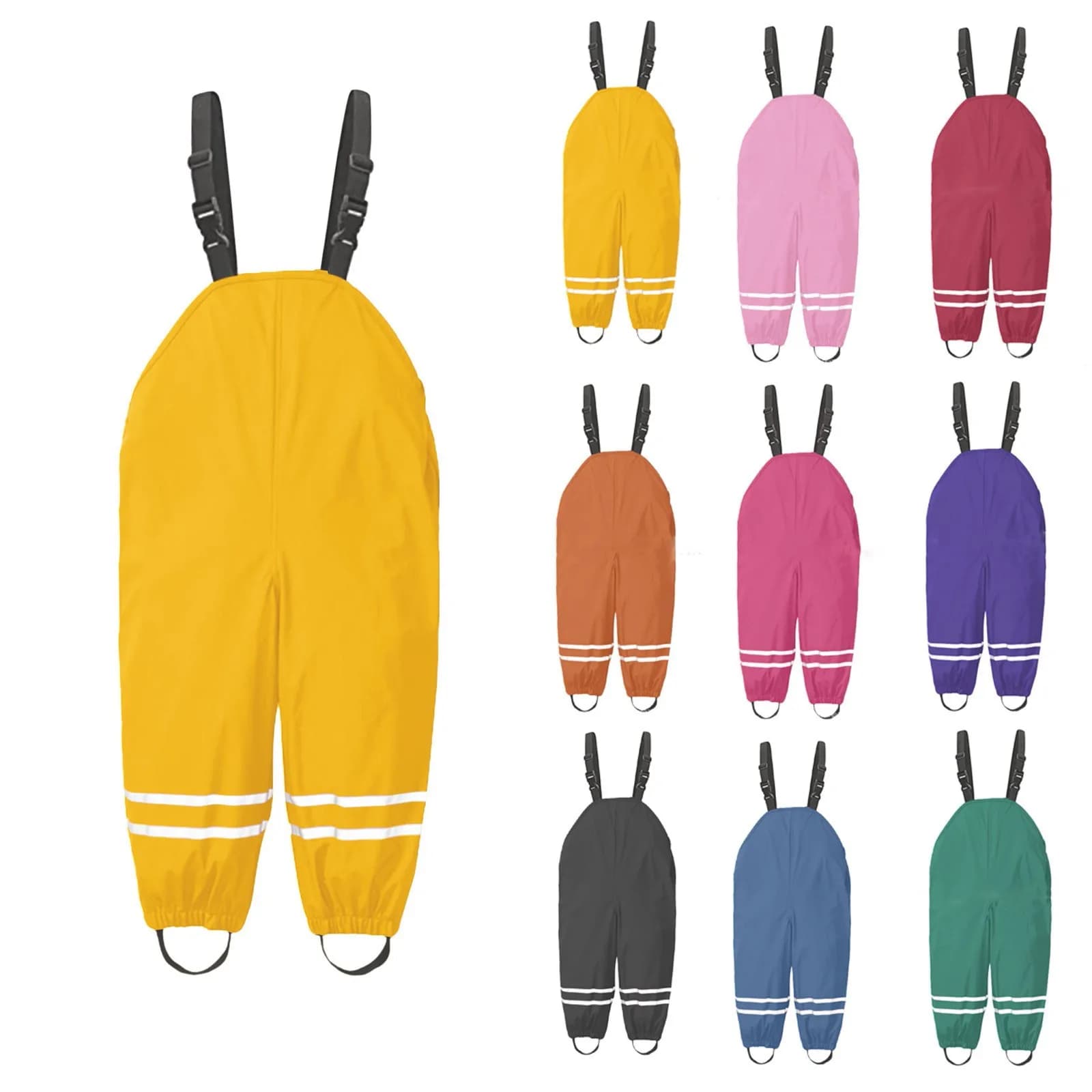 1-8Y pantalons de pluie enfant en bas âge enfants pluie ensemble bleu rose bébé garçon filles combinaison imperméable pantalon Sport de plein air enfants imperméable