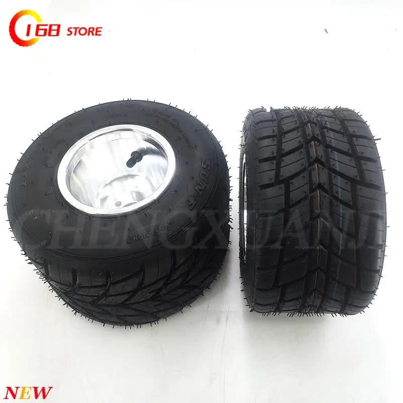 Pneus de pluie pour karting, roues DIY Karting, pneus avant 10x4.50-5, pneus arrière 11x7.10-5, pneus de route sous vide avec moyeu en alliage d'aluminium de 5 pouces