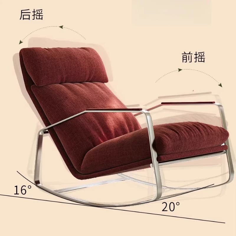 Fauteuil à bascule confortable pour chambre et salon, design nordique moderne Bauhaus, fauteuil d'appoint pour la maison et l'appartement