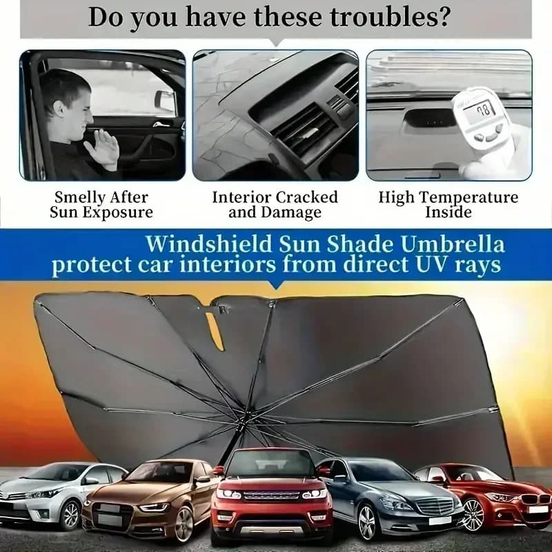 Pare-soleil de voiture pliable pour pare-brise, protection solaire avant, isolation thermique, accessoires automobiles pour l'été